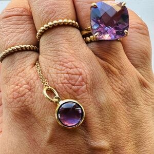 Tiffany & Co Amethyst Dot Charm Pendant, yellow gold